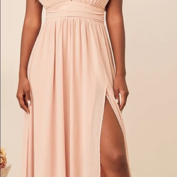 Lulus “heavenly hue” bridesmaid maxi dress in blush - Picture 5 of 5